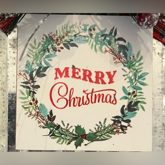 New in box set of 4 metal plaque Christmas ornaments - Picture 2 of 7